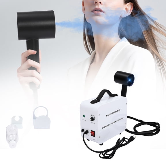 1 PCS White Nano Hair Steamer, Multifunctional Nano Steamer, Hair Salon SteamerGun for Hair, 1300W