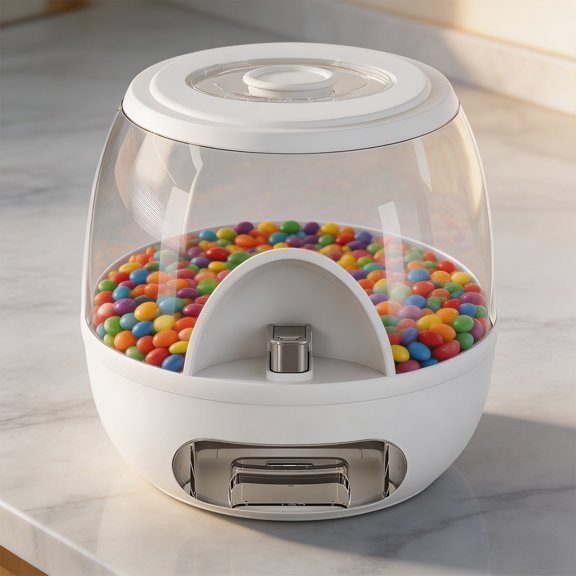 1 PCS White Rice Storage Container, Large Capacity Grain Storage Bin, Kitchen Pantry Organization Box