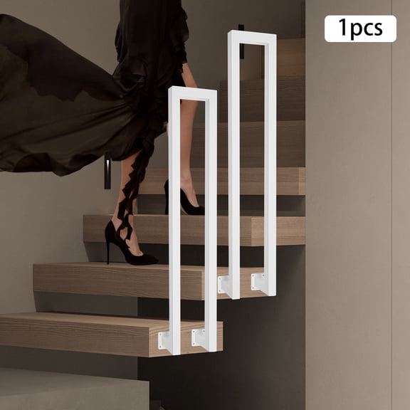 1 PCS White n-shaped Side Mount Stair Railing, Hand Rail Guardrail, Decorative Railing, Used in Villas, Indoor/ Outdoor Usage, Max. Load-bearing Capacity: About 90. 72kg/200lbs