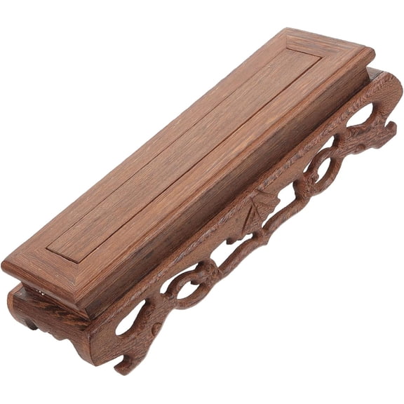 Wooden Display Stand 8.85X2.75X2.16In Solid Base for Plant Pot Riser Vase Display Figurine Holder Tabletop Craft Pedestal