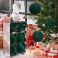 thumbnail image 1 of PEONAVET Christmas Ball 6Pcs Flocked Christmas ornaments Luxury Shatterproof Christmas Tree Decorations for Xmas Holiday Party(Green,3.15inch), 1 of 6