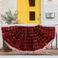 thumbnail image 1 of Under $1! PEONAVET Christmas Bunting Banner 35.4×17.7 Inch Red Plaid Bunting Fan Flag for Outside Xmas Trees Hanging Flag Banner for Indoor/Outdoor Home Decor, 1 of 5
