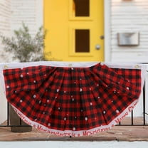 Under $1! PEONAVET Christmas Bunting Banner 35.4×17.7 Inch Red Plaid Bunting Fan Flag for Outside Xmas Trees Hanging Flag Banner for Indoor/Outdoor Home Decor