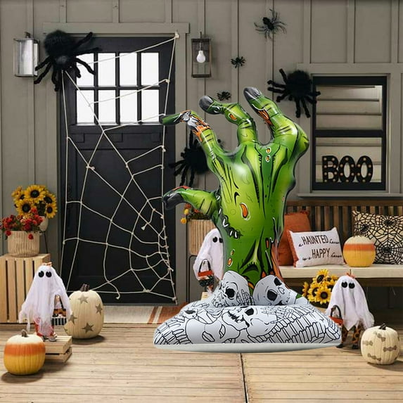 Under $1 PEONAVET Halloween InflatablesLarge Scary Horror Hand Halloween Outdoor Decorations Inflatable Blow Up Yard Decoration for Home Party Garden Lawns Store