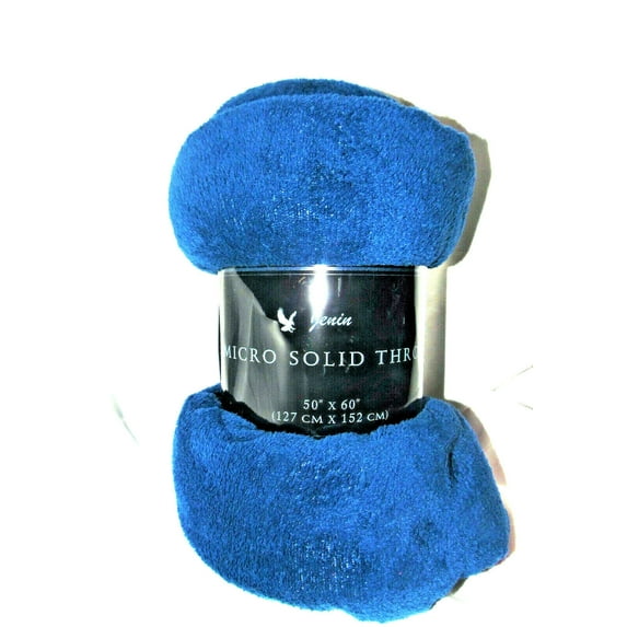 1 PIECE ROYAL BLUE Fleece Super Soft Small Plush Solid Throw Blanket Light Multi Purpose 50" X 60"