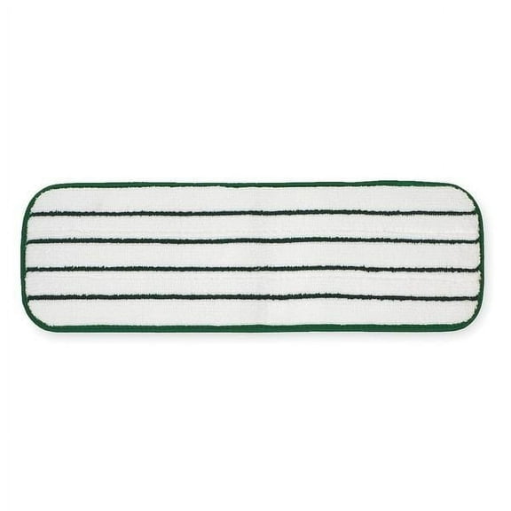 1 PK 3M 18 in L Flat Mop Pad, Hook-and-Loop Connection, Cut-End, Green, Microfiber, PK10