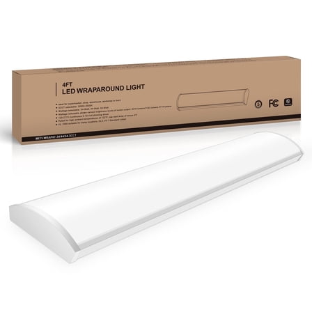 1 PK 4FT LED Wraparound Light,48 inch Garage Lights Ceiling, 54W, 6210LM, 3500/4000/5000K, 120-277V Commercial Electric 4FT Led Light Fixtures for Garage,Laundry Room,Warehouse,Closet,Shop,UL & DLC