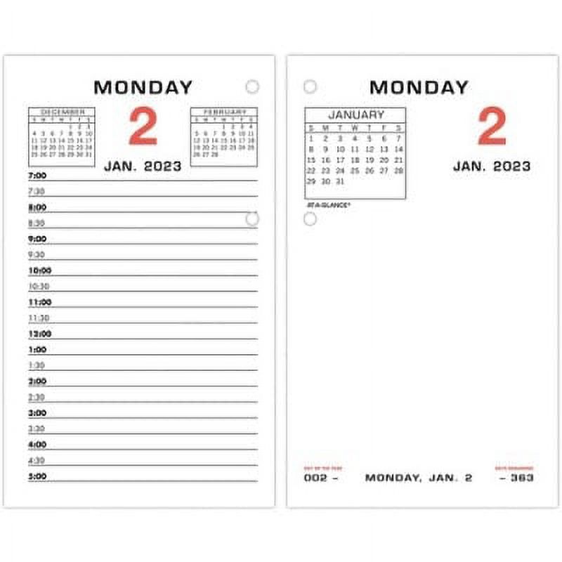 1 PK,ATAGLANCE Daily TwoColor Desk Calendar Refill with tabs (E01750