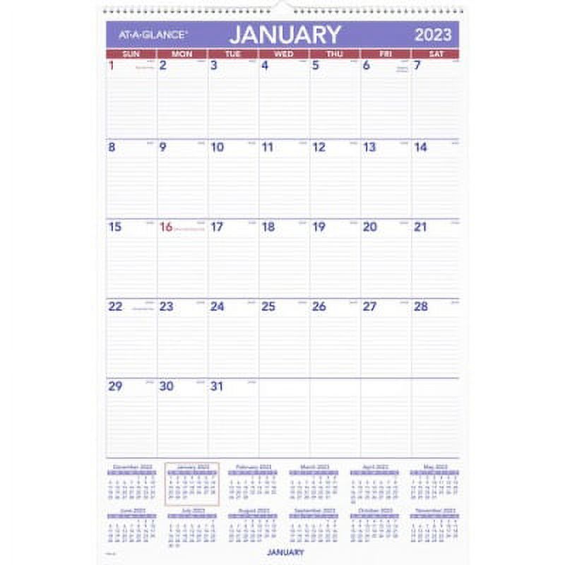 1 PK,AT-A-GLANCE Monthly Wall Calendar (PM428) - Walmart.com