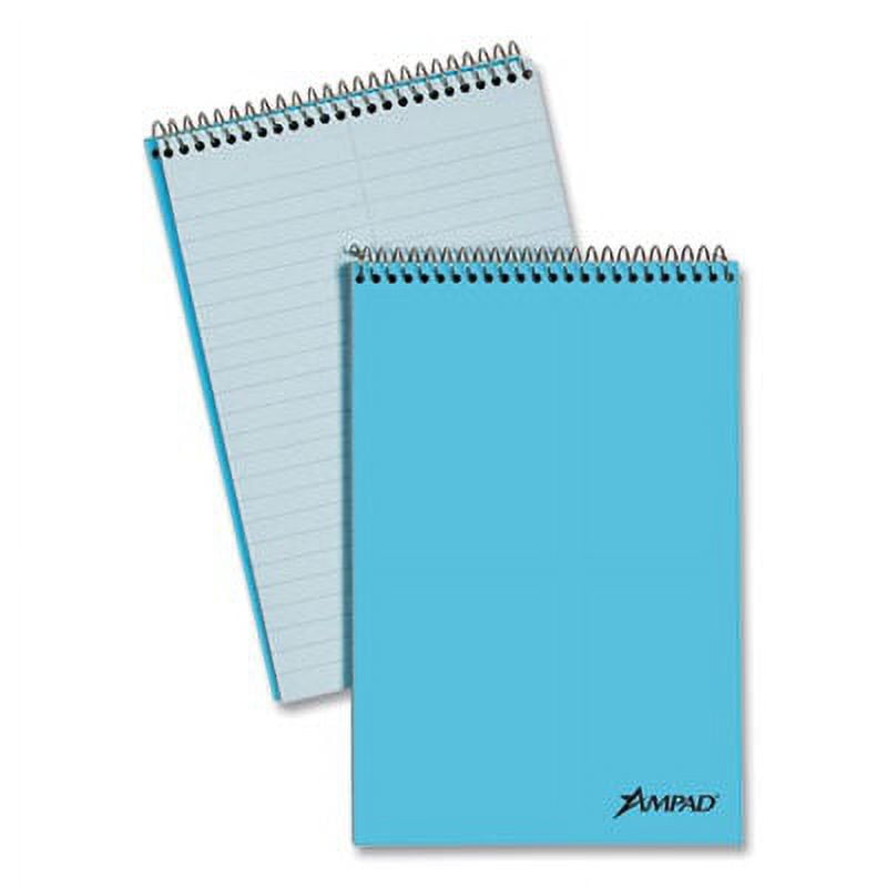1 PK,Ampad Steno Pads, Gregg Rule, Blue Cover, 80 GreenTint 6 x 9 Sheets (25286)