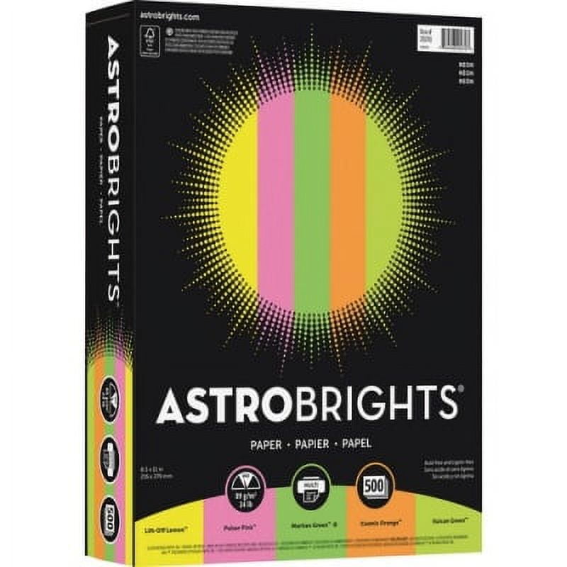 1 PK,Astrobrights Color Paper - "Neon" 5-Color Assortment (20270)