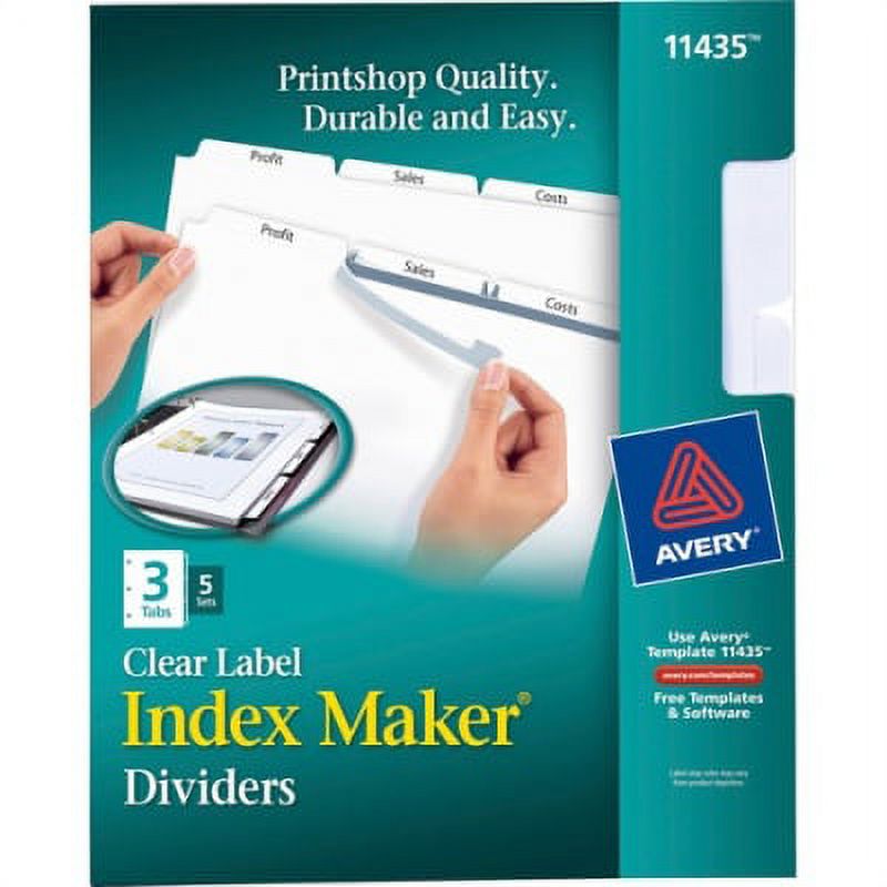1 PK,Avery Print & Apply Clear Label Dividers Index Maker Easy Apply Label Strip (11435
