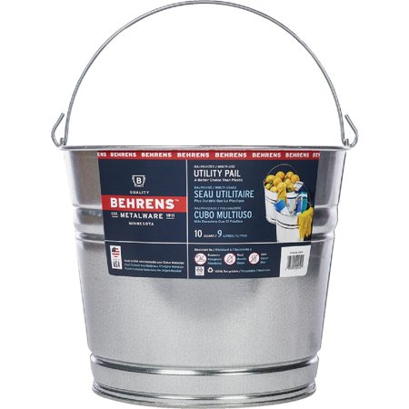1 PK, Behrens 1210GS-Behrens 10 Qt. Galvanized Steel Pail
