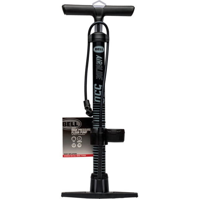 Azur Alloy Schrader / Presta Clever Valve Floor Pump with Gauge