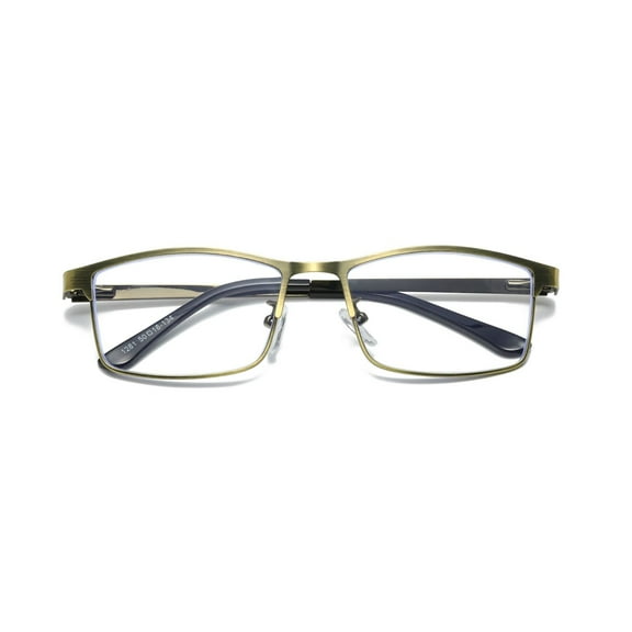 1 PK Brass Metal Frame Mens Reading Glasses Spring Hinge Blue Light Blocking Readers +0.75