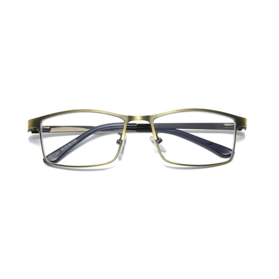 1 PK Brass Metal Frame Mens Reading Glasses Spring Hinge Blue Light Blocking Readers +3.50