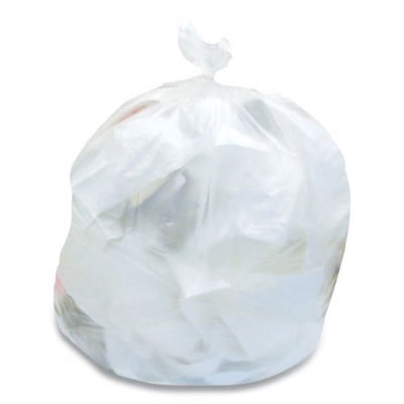 1 PK,Coastwide Professional High-Density Can Liners, 56 gal, 16 mic, 43" x 48", Natural, 25 Bags/Roll, 8 Rolls/Carton (814874)
