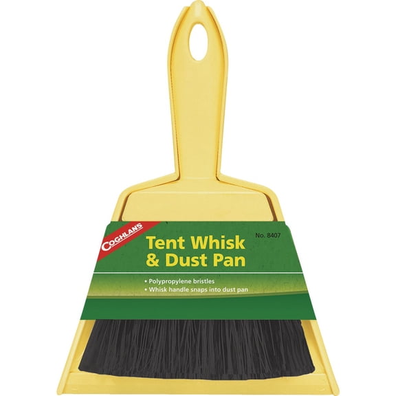 Coghlan's Tent Whisk Broom & Dust Pan Set - Compact, Yellow - 2 Piece
