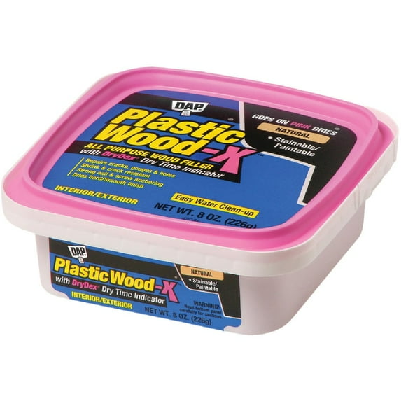 1 PK, DAP 7079800541-Dap Plastic Wood-X 8 Oz. All Purpose Wood Filler with DryDex Dry Time Indicator