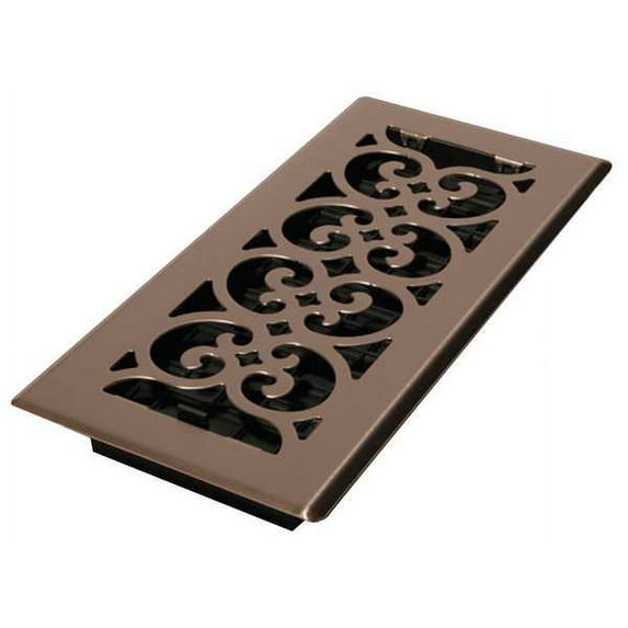 1 PK DecorGrates Floor Register, 5.5 X 11.5, Brushed Nickel, Steel