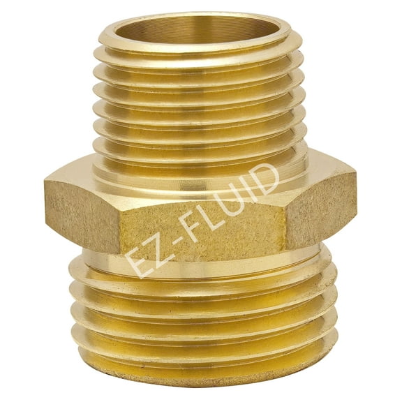 (1-PK) EZ-FLuid 3/4" MHT X 1/2" MIP Swivel Male Garden Hose Adapter Connector Coupling,Brass Thread Garden Hose Threaded to Pipe Threaded Adapter Pipe Fitting