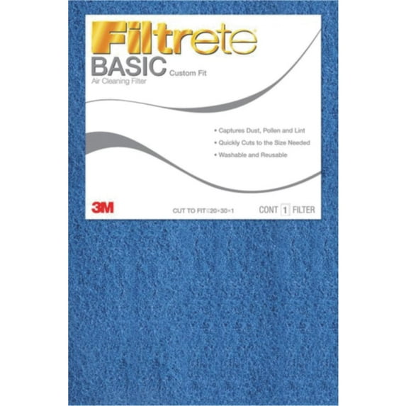 3M Filtrete Basic Air Filter - 100 MPR, Trimmable - 1 Pack, 20 x 30 x 1 In