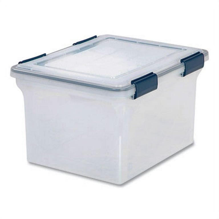 WEATHERTIGHT File Box, Letter/Legal Files, 15.5 x 17.9 x 10.8, Clear/Blue Accents WEATHERTIGHT File Box, Letter/Legal Files, 15.5 x 17.9 x 10.8, Clear/Blue Accents