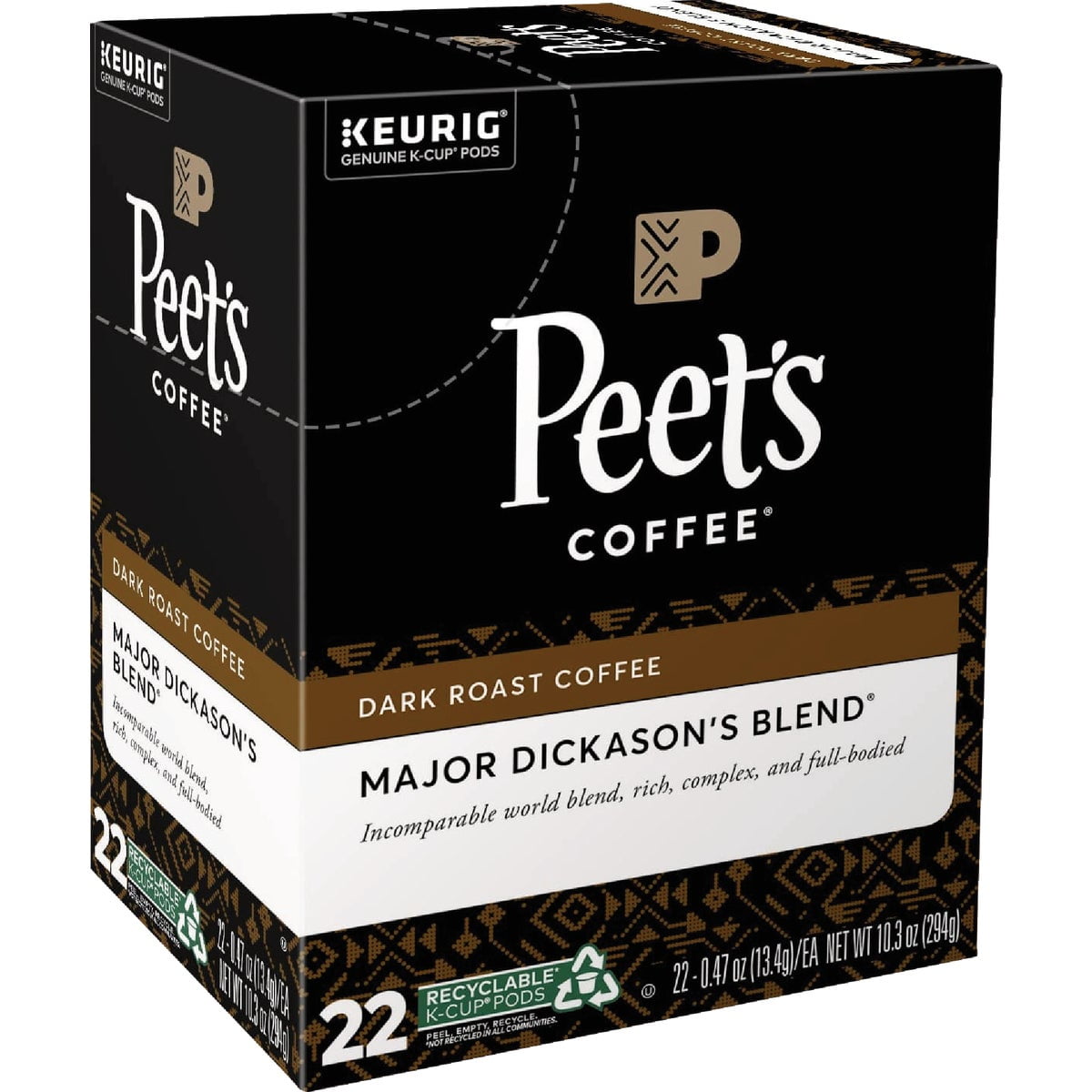 1 Pc Keurig Peet'S Coffee Major Dickason'S Blend K-Cup (22-Pack)