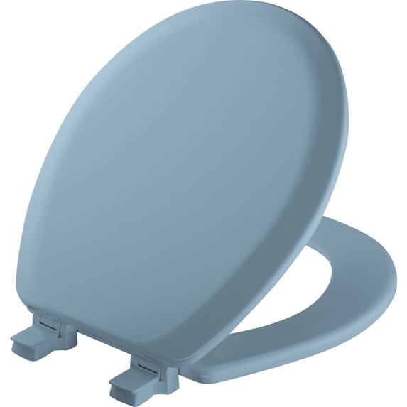 1 PK, Mayfair 41EC034-Mayfair Advantage Round Closed Front Blue Wood Toilet Seat
