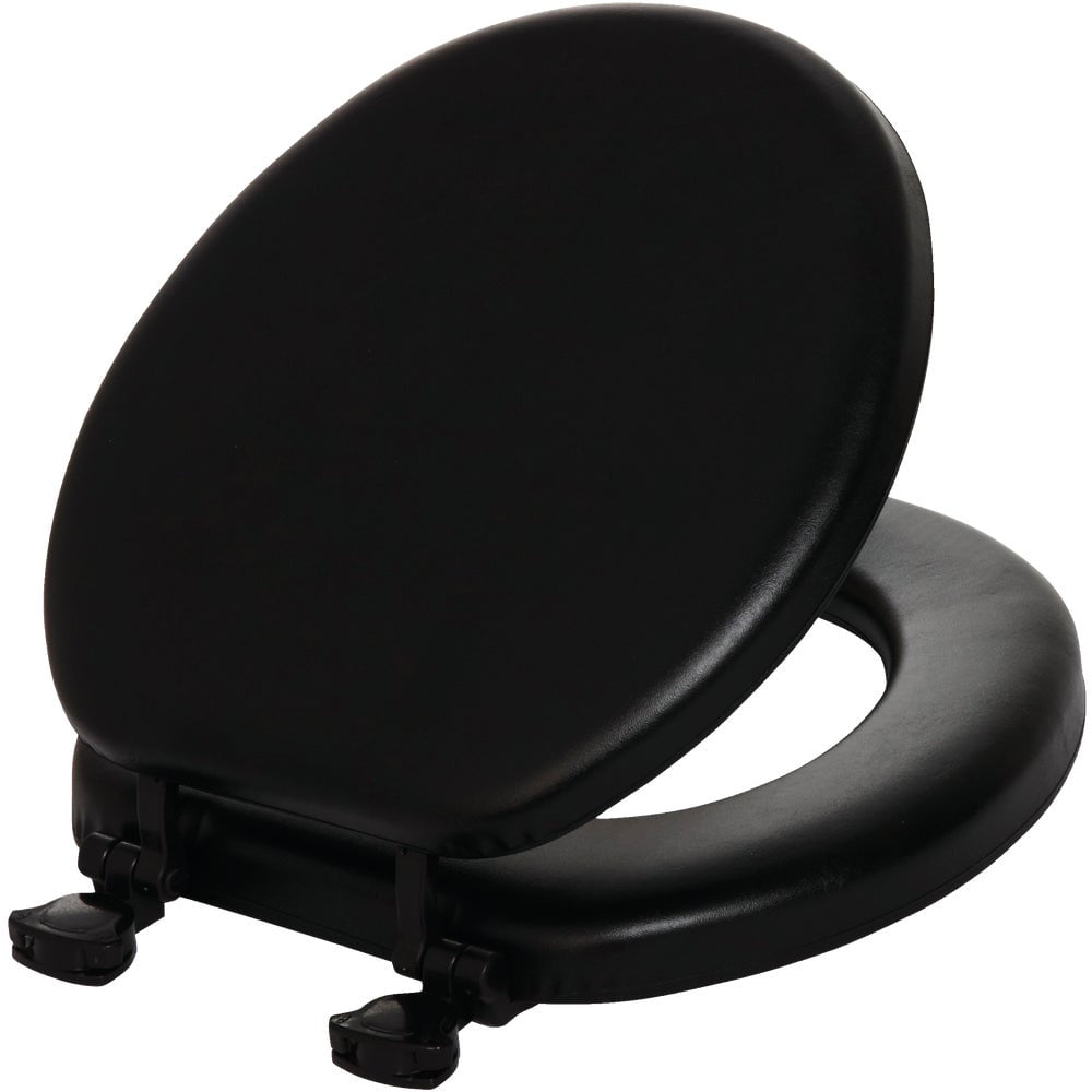 1 PK, Mayfair by Bemis Round Closed Front Premium Soft Black Toilet Seat — Residential Use, Standard Application