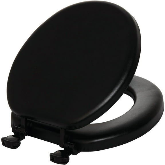 1 PK, Mayfair by Bemis Round Closed Front Premium Soft Black Toilet Seat