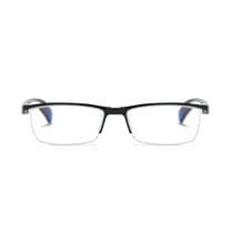 1 PK Mens Reading Glasses Readers - Rectangular Half-Frame - Lightweight & Spring Hinge - Block Harmful Blue Light  0.75