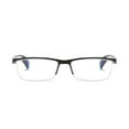 thumbnail image 1 of 1 PK Mens Reading Glasses Readers - Rectangular Half-Frame - Lightweight & Spring Hinge - Block Harmful Blue Light +1.75, 1 of 6