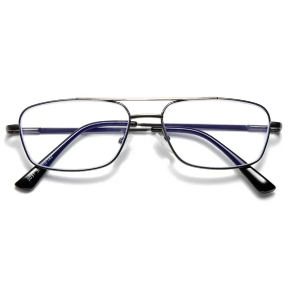 1 PK Mens Retro Aviator Reading Glasses Metal Frame Blue Light Blocking Readers