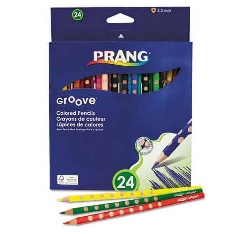 Groove Colored Pencils, 3.3 mm, 2B, Assorted Lead and Barrel Colors, 24/Pack