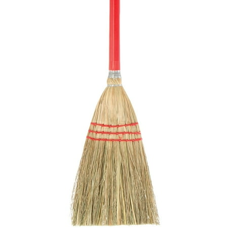 1 PK, Reynera 12 In. W. x 39 In. L. Painted Wood Handle Lobby Corn Broom