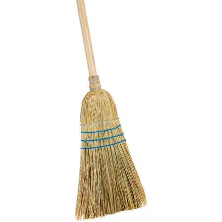 1 PK, Reynera 13 In. W. x 42 In. L. Natural Hardwood Handle Good Quality Corn Broom