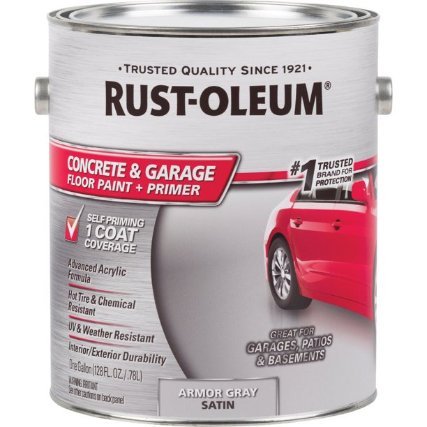 1 Pc RustOleum Concrete & Garage Floor Paint & Primer, 1 Gal., Armor