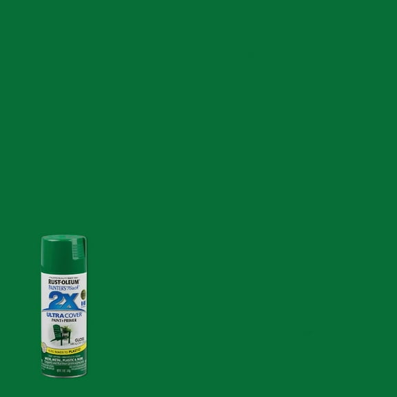 1 Pc Rust-Oleum Painter'S Touch 2X Ultra Cover 12 Oz. Gloss Paint + Primer Spray Paint, Meadow Green