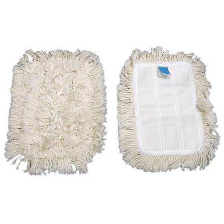 1 PK TOUGHGUY 8 in L Replacement Head, Hook-and-Loop Connection, Looped-End, White, Cotton