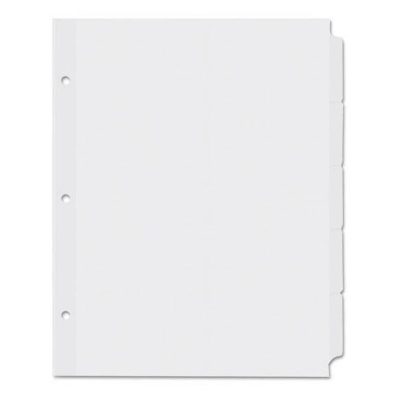 1 PK,Universal Self-Tab Index Dividers, 5-Tab, 11 x 8.5, White, 36 Sets (20835)