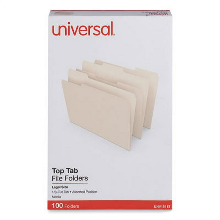 Manila File Folders, 1/3-Cut Tabs: Assorted, Legal Size, 0.75 Manila File Folders, 1/3-Cut Tabs: Assorted, Legal Size, 0.75