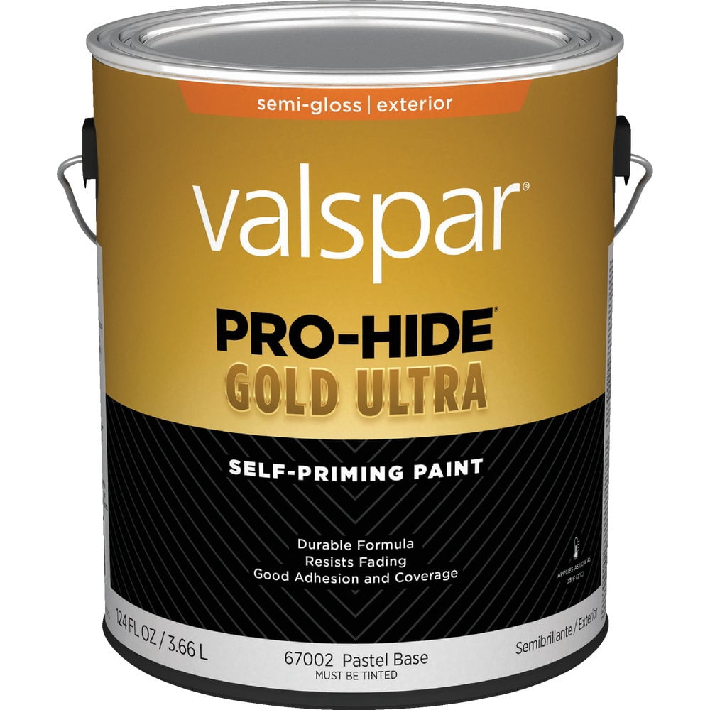 1 Pc Valspar Pro-Hide Gold Ultra Latex Semi-Gloss Exterior House Paint, Pastel Base, 1 Gal.