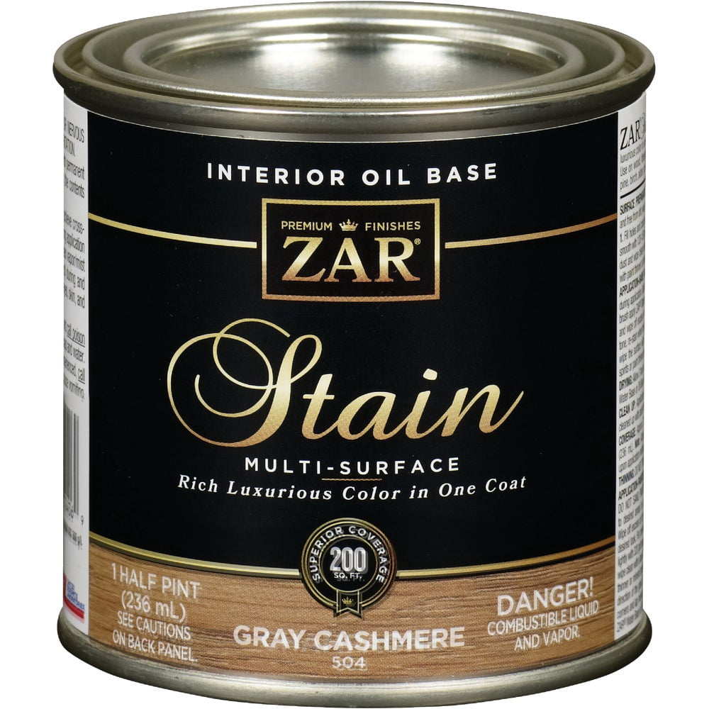 1 Pc Zar 1/2 Pt. Cashmere Gray Oil-Based Multi-Surface Interior Stain