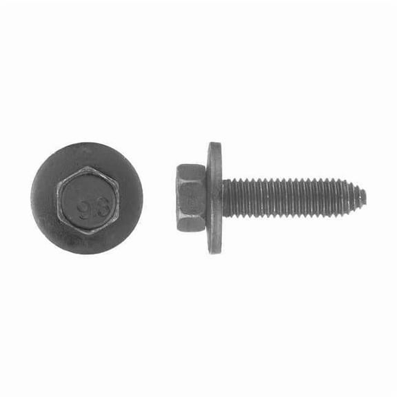 Class 9.8, Structural Bolt, 40 mm, Black Oxide Steel, Hex Washer Head External Hex Drive, 25 PK