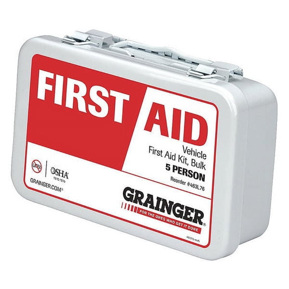 1 PK ZoroSelect First Aid Kit, Metal, 5 Person