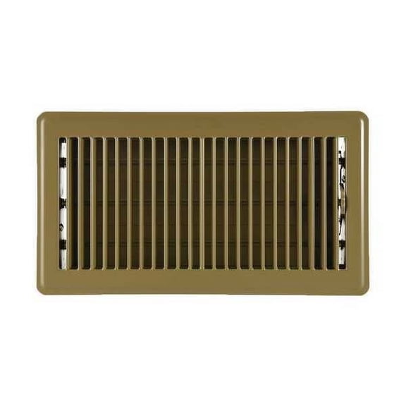 1pack ZoroSelect 4MJE7 Floor Register, 6 X 12, Brown, Steel