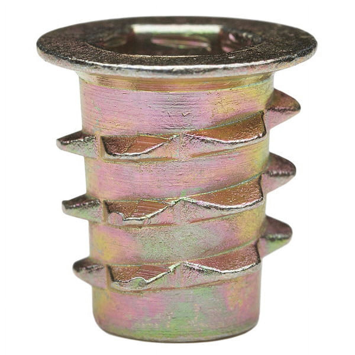 1 PK ZoroSelect Hex Drive Threaded Insert, 1/4"-20 Int Thrd Sz, 33/64 in L, 15/32 in Dia., Zinc Alloy, Plain