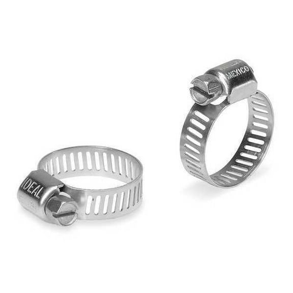 1 PK ZoroSelect Hose Clamp, 301 Stainless Steel, Perforated Band, 5/16 in 7/8 in Clamping Dia, 10 Pack