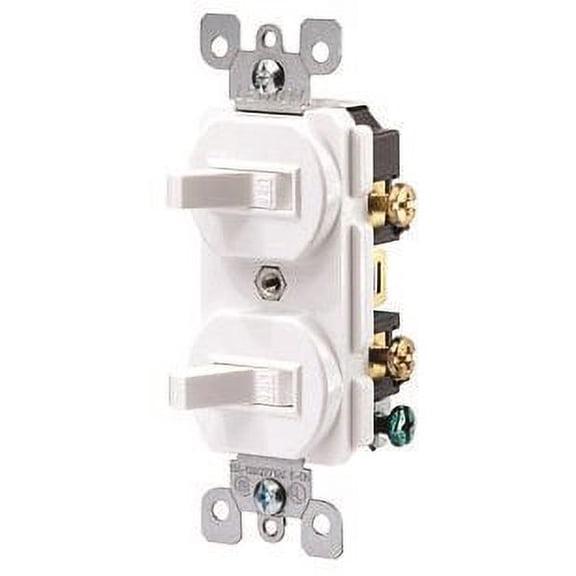 1-POLE COMMERCIAL GRADE AC COMBINATION TOGGLE SWITCH, DUPLEX STYLE, LIGHT ALMOND, 120 / 277 VOLTS, 15 AMPS per